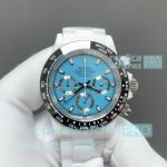 High-Quality Copy Rolex Daytona White Ceramic Quartz Chronograph Watch With Tiffany Blue Dial 